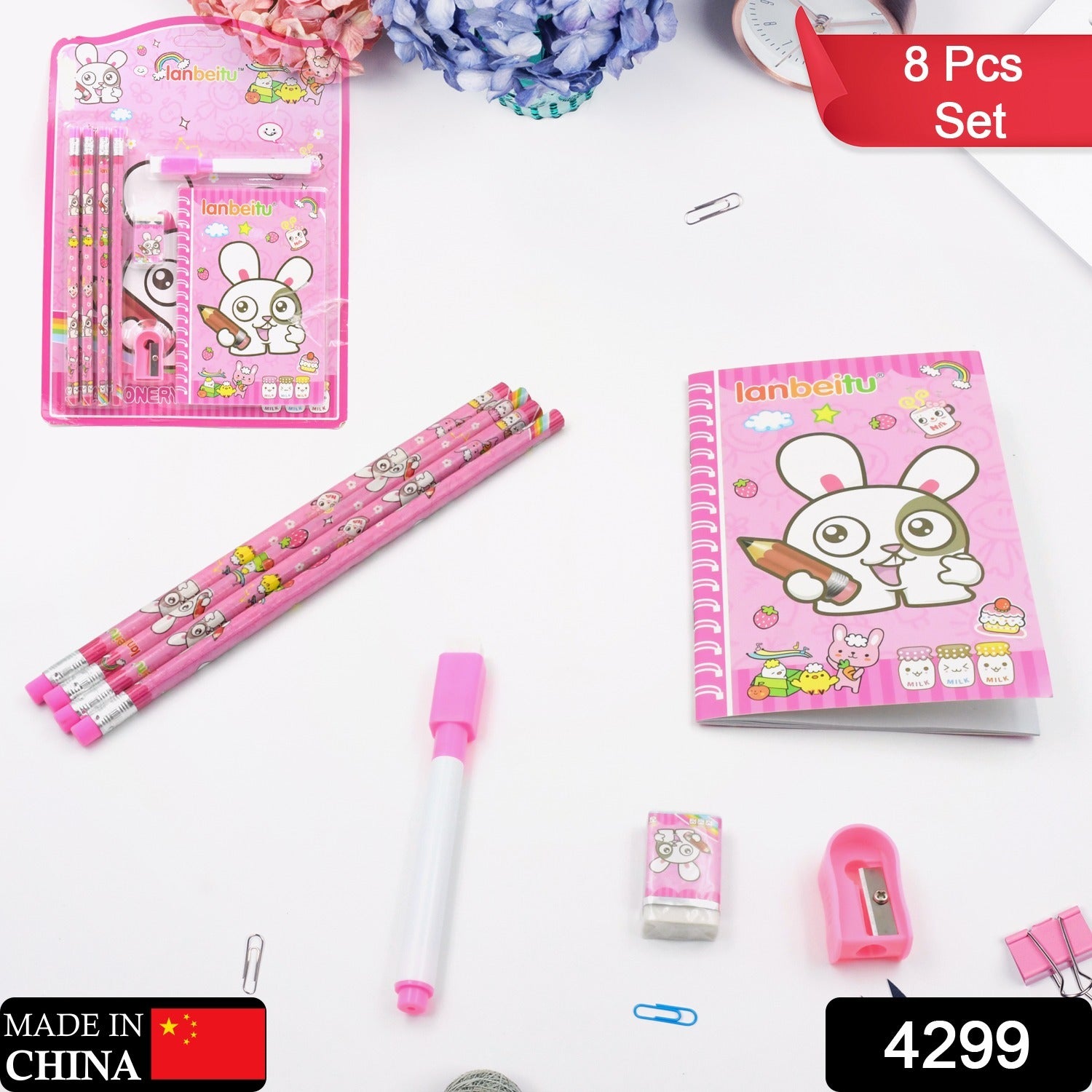 4299 Stationery Kit for Kids - Stationery Set, Includes Wooden Pencil, Sharpener, Pencil and Eraser Set, Small Diary School Supply Set, Birthday Return Gift for Kids, Boys, Girls (8 pc Set) 4299 Stationery Kit for Kids - Stationery Set, Includes Wooden Pencil, Sharpener, Pencil and Eraser Set, Small Diary School Supply Set, Birthday Return Gift for Kids, Boys, Girls (8 pc Set)
